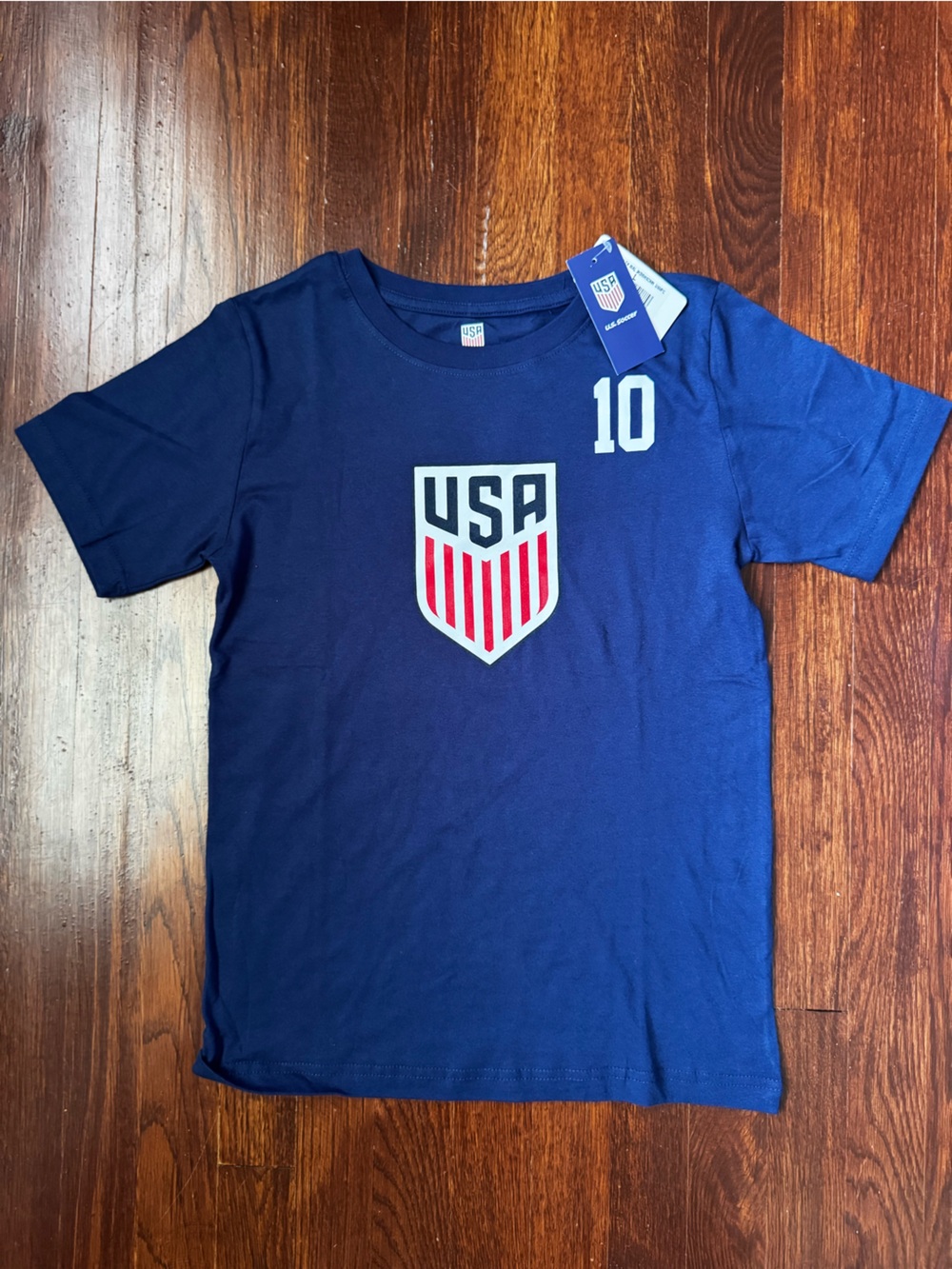 Kids USA Shield Graphic Short Sleeve Tee - Navy Blue Youth Large